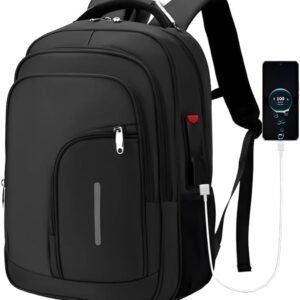 Mochila Masculina Executiva Grande Reforçada para Notebook Trabalho, Viagem e Escola Design Moderno, Impermeável, com Cabo Reforçado, Saída USB e Fone, Conforto Segurança e Durabilidade, Unissex