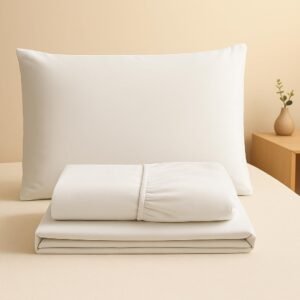 Jogo de Lençol Viuvo 100% Algodão – 3 Peças – 200 Fios – Super Macio (Branco, Viuvo)