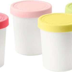 Tovolo Sweet Treat, conjunto de 4 mini banheiras de 170 g, tampa de silicone de ajuste apertado, recipiente de sorvete reutilizável de fácil empilhamento, 170 g, sortido