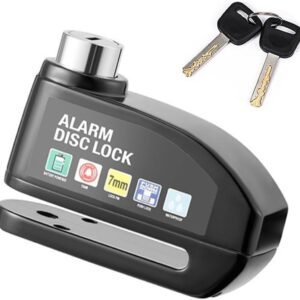 Trava de Disco Freio Cadeado Moto Sensor Sonoro Alarme Anti Roubo Furto Sirene Motocicleta Bicicleta Bike Proteçao Segurança