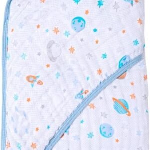 Toalha de Banho Bebê Soft Especial Estampada 80x80cm C/Capuz – Karinho (AZUL)