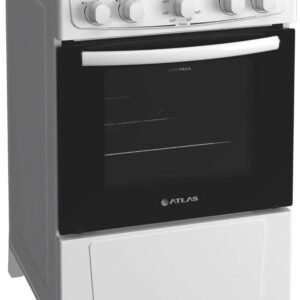 Fogão 4 bocas Atlas Mônaco Plus Branco Mesa inox e acendimento automático