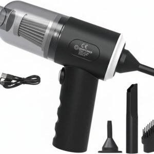 Aspirador Portátil Sem Fio 3 em 1 Recarregável USB 120W – Aspirador de Pó para Carro, Casa e Escritório com 3 Bicos