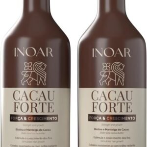 Inoar, Cacau Forte, Kit Shampoo 1L + Condicionador 800ml, Crescimento Saudável e Hidratação Intensa, Biotina e Manteiga de Cacau, Para Cabelos Enfraquecidos e Quebradiços