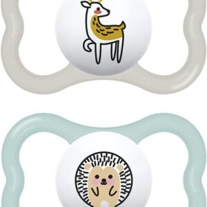 MAM Baby Kit com 2 Chupetas Supreme Com Bico Extrafino de Silicone SkinSoft para Crianças 6+ Meses Com Caixa Esterilizadora, Neutro