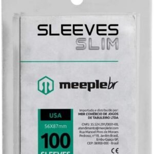 MeepleBR Sleeves SLIM – USA (56x87mm), TCG, Plástico para Proteção de Cartas