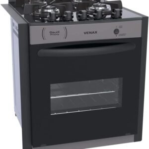 FOGAO A GAS DE EMBUTIR GAUDI PRISMA VITREO 4Q GRAFITE GAS GLP