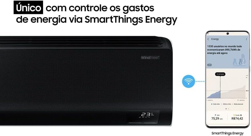 Samsung Ar-condicionado Split Inverter WindFree Black Edition Sem Vento 18.000 BTUs Quente e Frio AR18CSECABTNAZ 220V - Imagem 7