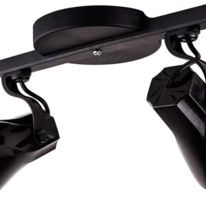 Luminária de Teto Spot Trilho Duplo Direcionável Octa 2 Lâmpadas Praia Litoral E27 Bivolt (Preto)