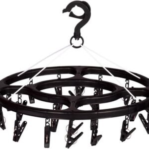 Mor – Mini-Varal Oval 24 Prendedores Preto