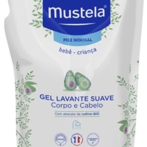 Mustela Refil Gel Lavante Suave 400ml – Sabonete Líquido Corpo e Cabelo Para Bebês e Crianças – Feito Com 93% de Ingredientes de Origem Natural – Mustela Bebê e Criança