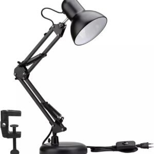 Luminária Articulada De Mesa Abajur Modelo Pixar Com Base E Garra (PRETO)