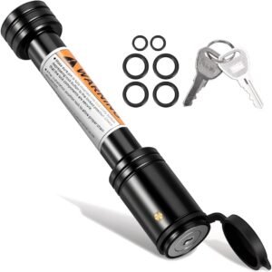 Trava de Engate de Reboque, Trava de Receptor de Reboque, Pino Receptor de Travamento, Trava de Engate de Reboque Antirroubo com Tampa à Prova D’água e 2 Chaves