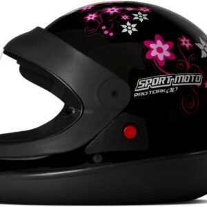 CAPACETE FECHADO PRO TORK SPORT MOTO FOR GIRLS PRETO TAM. 56