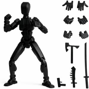 Brinquedo Articulado Dummy 13 Montável Ninja Impressão 3D Acessórios Cores Sortidas Coleção Premium (Preto)