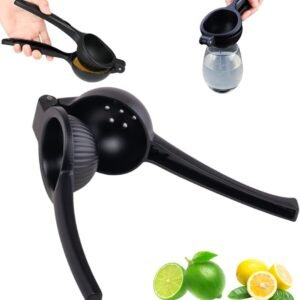 Espremedor de Limão Manual em Metal Com Revestimento Preto Premium 20cm Extração Máxima de Suco Design Ergonômico e Moderno para Cozinha Bares e Drinks