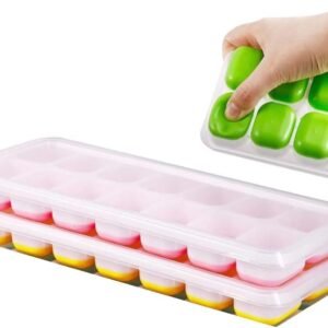 Forma Com Tampa Gelo Ice Flexivel Forminha Fundo Silicone 14 Cubos Alimentos Frutas Papinha (2)