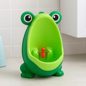 Mictório Infantil de Parede, Formato de Sapo, Material PP, com Alvo Giratório, para Meninos em Treinamento de Higiene