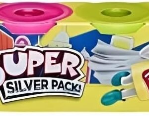 Play-Doh, Massinha de Modelar Infantil, Super Silver – Conjunto de Brinquedo com 6 Potes – A partir de 3 Anos