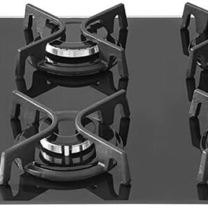 SUGGAR COOKTOP VIDRO PRETO 5 QUEIMADORES ESMALTADOS TREMPES FERRO FUNDIDO TRIPLA CHAMA LATERAL FG5535FVP