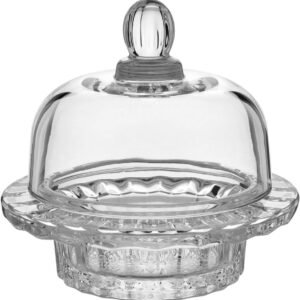 MANTEIGUEIRA COM TAMPA VIDRO 13x12x12cm TRANSPARENTE