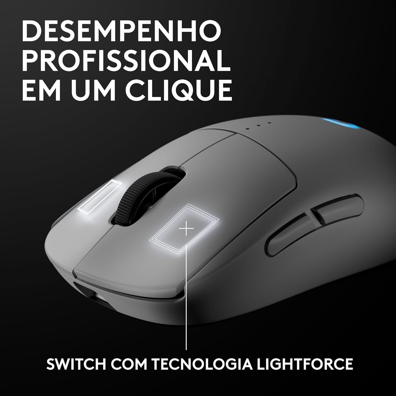 Mouse Gamer Sem Fio Logitech G PRO 2 LIGHTSPEED para Destros ou Canhotos, 4 Botões Programáveis e Removíveis, Sensor Hero 2 44K DPI, Carregamento USB-C, PC/Mac - Branco - Imagem 8