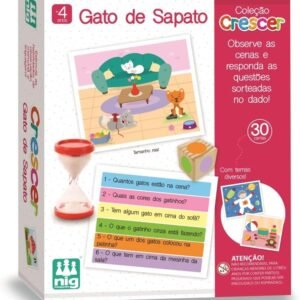 Nig Brinquedos Jogo Educativo Madeira Crescer Gato de Sapato