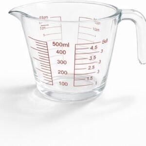 Jarra Medidora de Vidro 500ml Resistente com Alça para Receitas