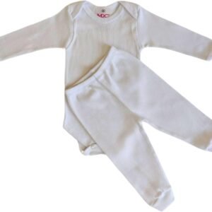Kit Conjunto Body Calça Mijão Pagão Bebê Liso Menino Menina Manga Longa Antialérgico Malha Algodão Canelado MXC BRASIL