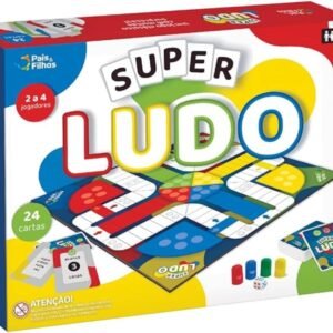 Jogo Super Ludo Pais & Filhos – Tabuleiro com Cartas, Dado e Peças – Diversão em Família e Amigos – 2 a 4 Jogadores