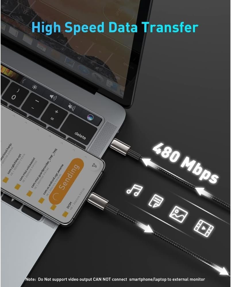 Cabo de Carregamento Compátivel Com iPhone Turbo 30W, 2 Metros de Extensão, Nylon Trançado e Reforçado, Padrão de Qualidade Luxo - Imagem 8