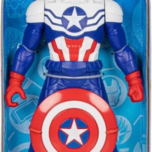 Marvel, Action Figure, Capitão América com Escudo, Mighty Hero Series – Brinquedo de Herói com 22,5 cm, Articulado – A partir de 4 Anos