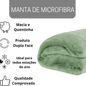 Cobertor Manta Microfibra Solteiro 01 Peça (Toque Aveludado) – Erva Doce