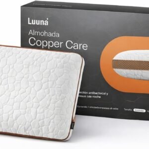 Luuna Travesseiro Copper Care, Memory Foam e Cobre, Firmeza Media, 40 cm x 60 cm
