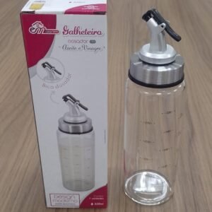 GALHETEIRO DOSADOR DE AZEITE E VINAGRE 320ML EM VIDRO, INOX E PLASTICO – CM24