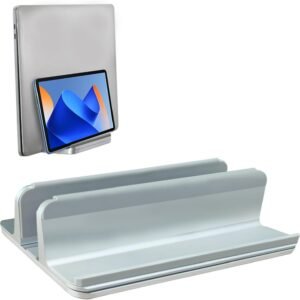 JINYUHAY Suporte Vertical para Laptop de Mesa Dock, Compatível com Notebooks e Tablets, Base Antiderrapante e Ajustável de 1,2 cm a 6,8 cm