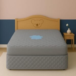 Capa Impermeável Protetor para Colchão Casal – 4 Camadas de Proteção – 100% Impermeável – Respirável e Não faz barulho (Cinza, Casal)