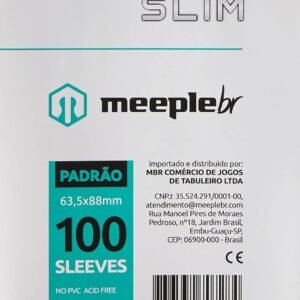 MeepleBR Sleeves SLIM – PADRÃO (63,5x88mm), TCG, Plástico para Proteção de Cartas