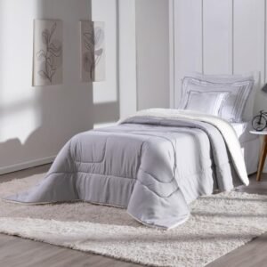 Kit Coberdrom Solteiro 3 peças, Soft, MR Enxovais, Unissex, Cinza