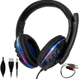 Headset Fone de Ouvido Gamer Pro Microfones Com As Almofadas Microfone omnidirecional Com Cancelamento de Ruído Melhor Desempenho Compatível com PC, PS4, PS5, Celular-THREE BROTHERS (Preto)