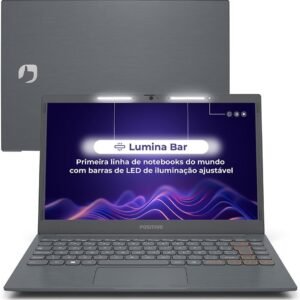 Notebook Positivo Vision C14 Lumina BAR Celeron 8GB RAM 256GB eMMC Tela 14 Polegadas HD Antirreflexo Linux Tecla Link – Cinza