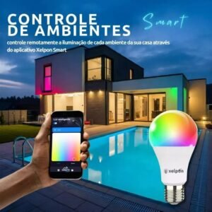 Lâmpada Inteligente Rgb Wifi Led Smart C/Ritmo Alexa Google