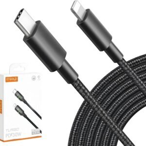 Cabo de Carregamento Compátivel Com iPhone Turbo 30W, 2 Metros de Extensão, Nylon Trançado e Reforçado, Padrão de Qualidade Luxo