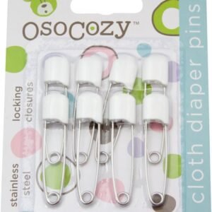 OsoCozy Alfinetes de fraldas – (branco) – Robustos, pinos de fraldas de aço inoxidável com fechos de bloqueio seguros – Use para eventos especiais, artesanato ou alfinetes coloridos