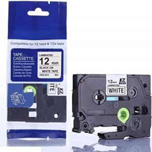 Fita Para Rotulador, Masterprint, Eletrônico, 12Mmx8Mts, Tzc-231, Preto E Branco