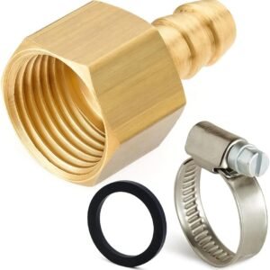 Adaptador Gás Encanado, Bico Espigão 1/2″ NPT Fêmea x 3/8″ Macho, Latão Usinado