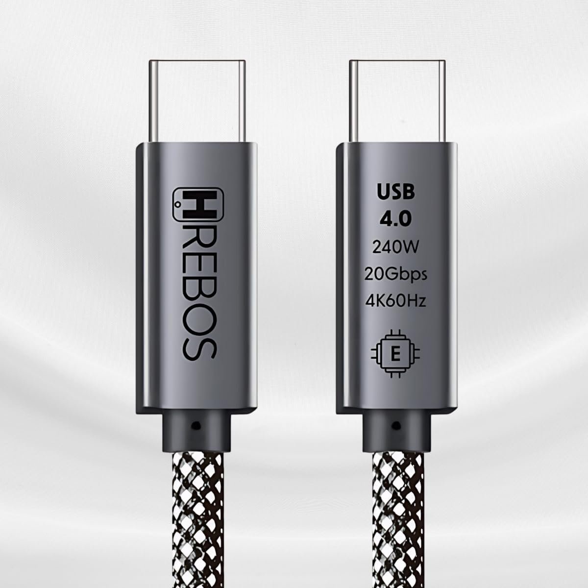 Cabo USB C 4.0 240W 20Gbps 4K 60Hz Premium Para Transmissão Dados E Vídeo Carregamento Rápido Notebook Tablet Smartphone Tipo C 2 metros