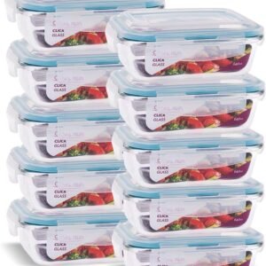 Conjunto 10 Potes Vidro Hermético Marmita Mantimentos 640ml