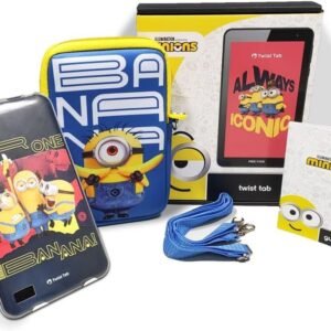 Positivo Twist Tab Minions+ 2GB RAM + 64GB Armazenamento, Tela de 7”, Android 11 Go, Bateria 3100mAh​ – Preto – Inclui 2 itens de proteção – (Capa e Bolsa de Transporte)