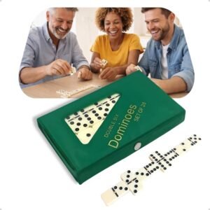 Dominó Clássico, Marfim com Pontos Pretos, 28 Peças, Osso Profissional